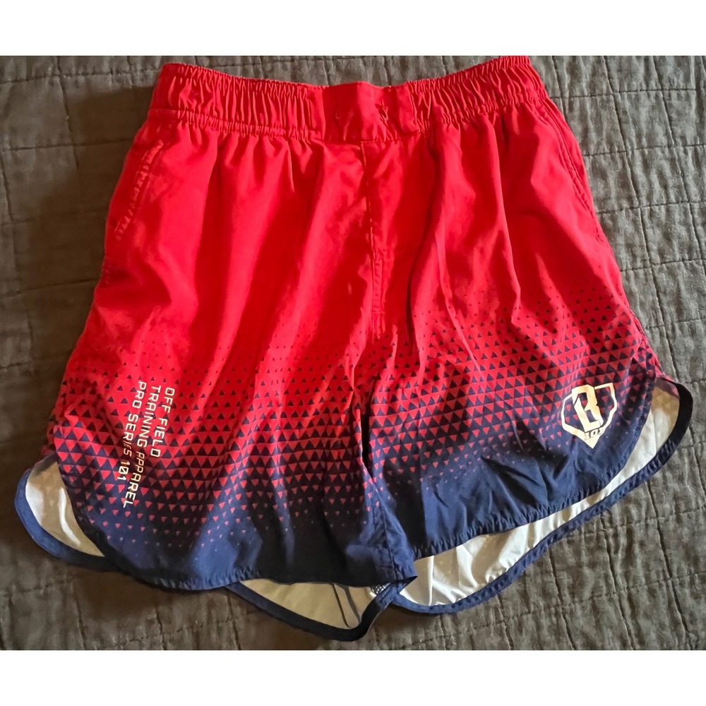 Baseballism BL101 Off Field Pro Series 101 Shorts Kids Youth Large Red Navy Blue